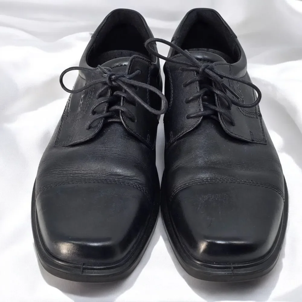 ECCO Oxford Dress Shoes‎ Men 44 (10US) Black Comfort Cap Toe Casual Business